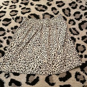 Smocked Leopard Mini Skirt
